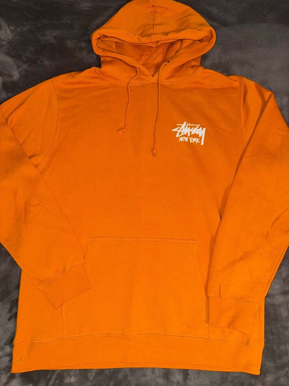 Stussy New York Chapter Logo Hoodie Orange Size Xl